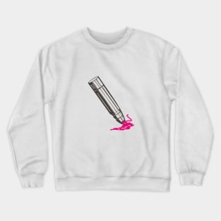 Illustration of Pink blush lipstick turned upside down Crewneck Sweatshirt